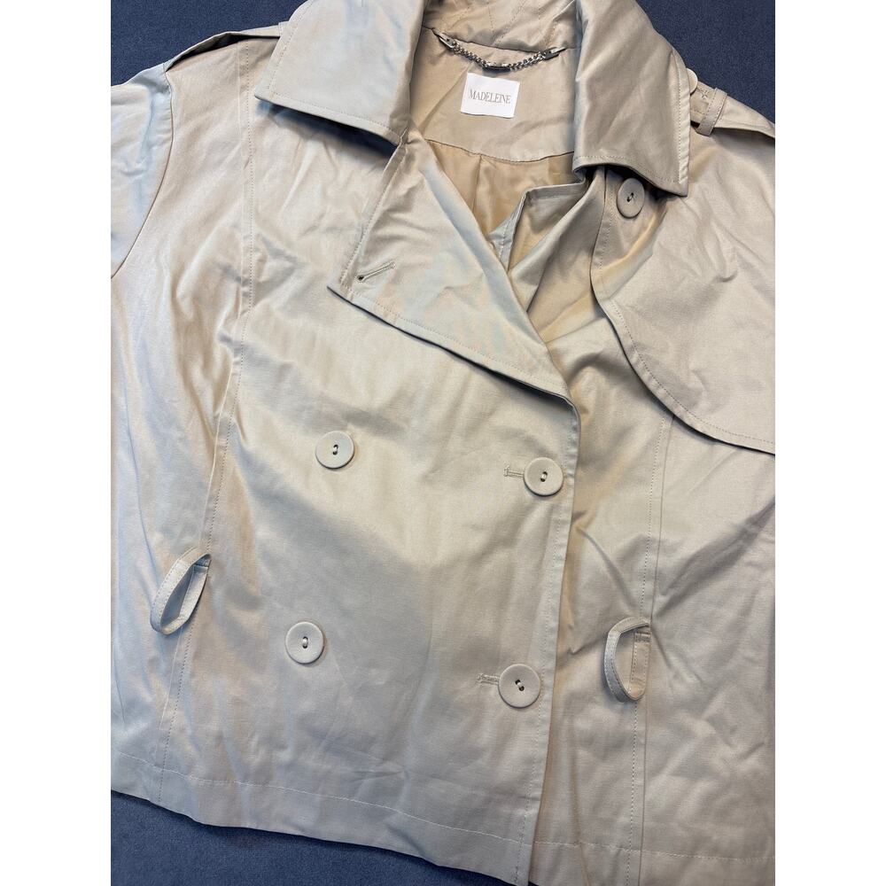 Madeleine Jacket Tan Button Front& Buckle Cuffs (missing belt) See Pics for Size - Picture 2 of 11